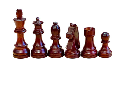 Grandmaster Chess Set – 4" Burgundy & Natural Pieces with 20" Wenge Board & Vinyl Box