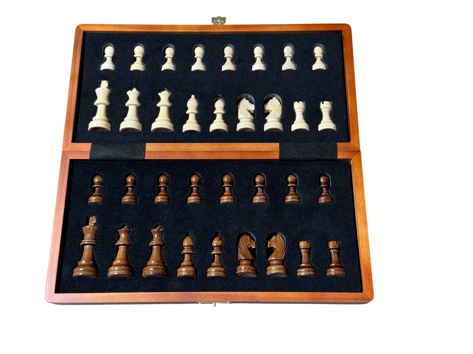12" Economy Folding Mahogany Magnetic Chess Set