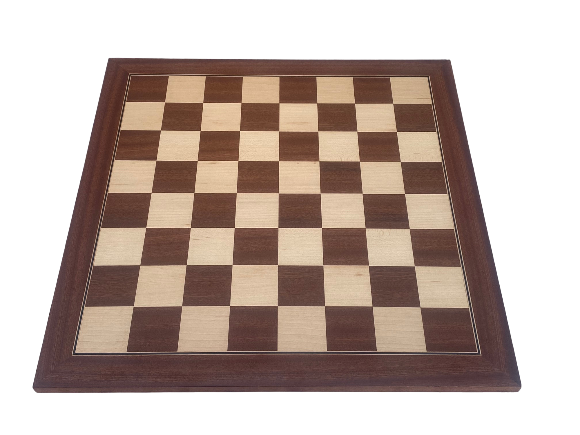 British Special Acacia Pieces - Mahogany Deluxe Chessboard and Box