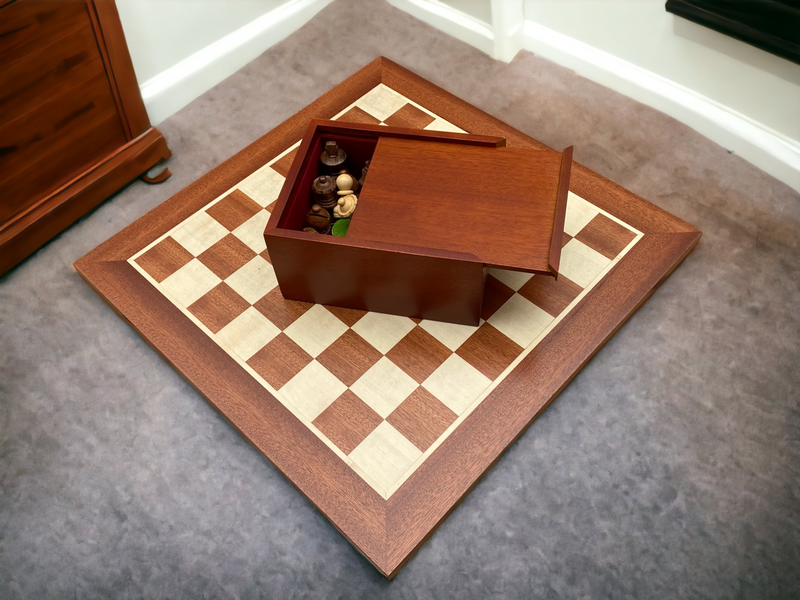 15.75 Inch Mahogany Acacia Classic Chess Set - Official Staunton™ 