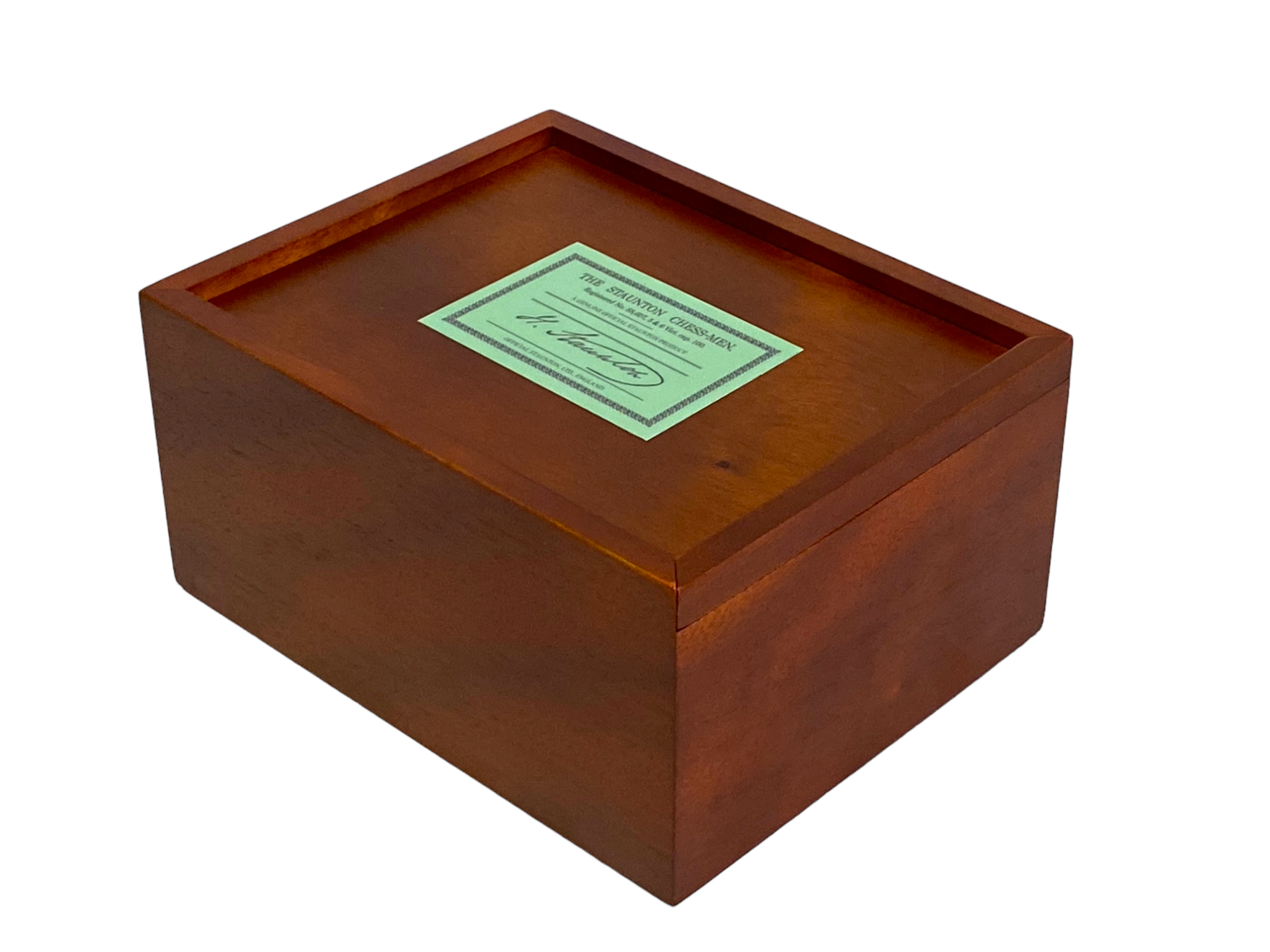 Acacia Club Classic Chessmen & Slide Lid Box - Official Staunton™ 