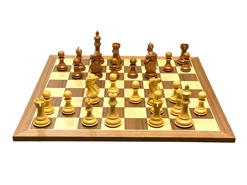 Collector Acacia Walnut Chess Set and Vinyl Box - Official Staunton™ 