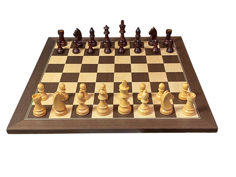 Grandmaster Chess Set – 4" Burgundy & Natural Pieces with 20" Wenge Board & Vinyl Box