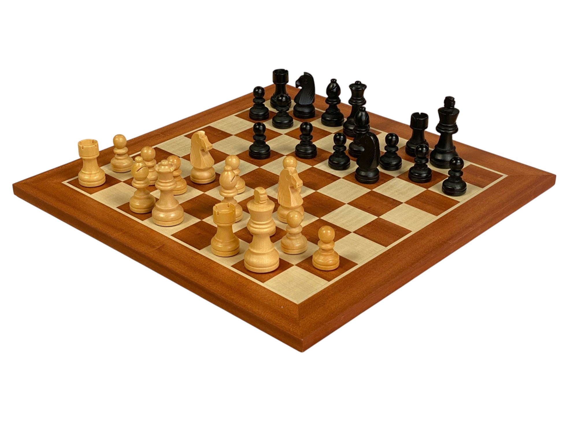15.75" Grandmaster Black Mahogany Chess Set