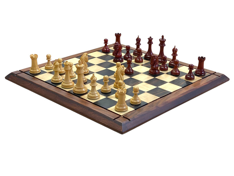 Tristan Imperial Padauk & Boxwood Chess Set with 21-Inch Ebony Rosewood Board