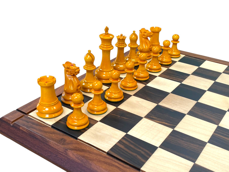 1849 Antique Ebony Staunton Chess Set with 21-Inch Ebony Golden Rosewood Board and Vinyl Box