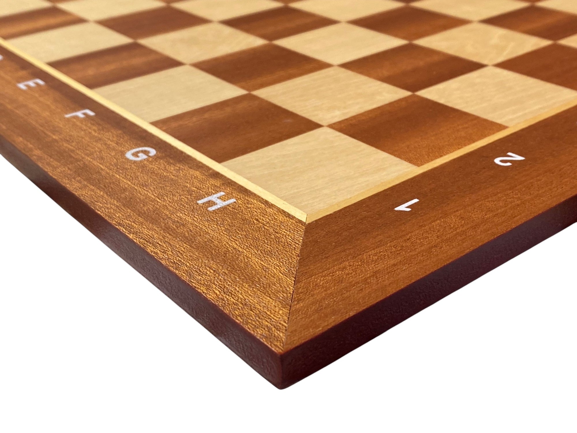 Economy Grandmaster Black Chessmen-  Algebraic Mahogany Chess Board
