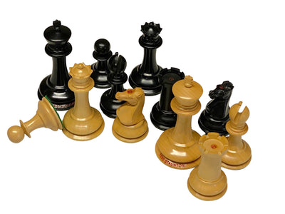 3.5 Inch DropJaw Ebony Chess Set & Mahogany Slide Box - Official Staunton™ 