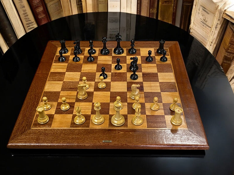 1862 Staunton Chessmen, Mahogany Antique Style Board and Hinged Box