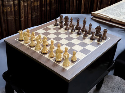 Kings Knight Bridle Acacia Chessmen & Wenge Chessboard