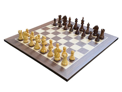 Kings Knight Bridle Acacia Chessmen & Wenge Chessboard