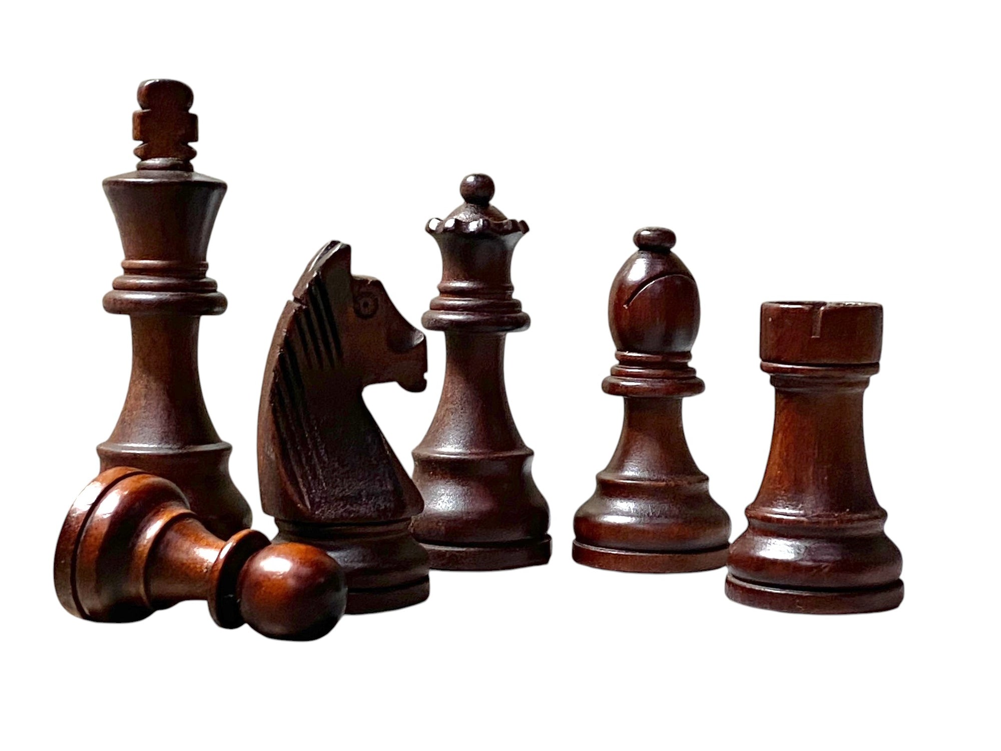 3.9 Inch - Grandmaster Chess Pieces – Brown and Natural Wood
