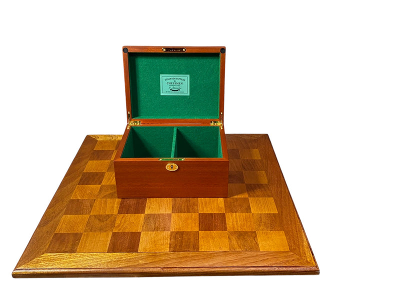 Dropjaw Staunton Chess Set – Heavy Relic Antique Board & Mahogany Box