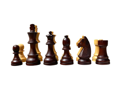 3.9 Inch - Grandmaster Chess Pieces – Brown and Natural Wood