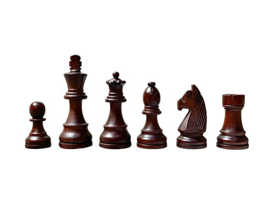 3.9 Inch - Grandmaster Chess Pieces – Brown and Natural Wood