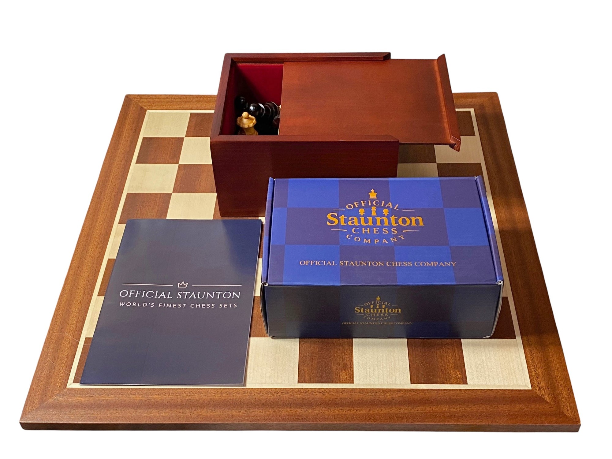 3.9 Inch Grandmaster Brown Mahogany Chess Set & Slide Ld Box