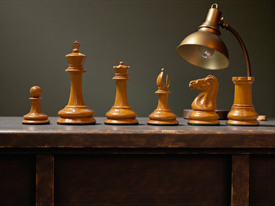 Antique Leuchars Chessmen - Mahogany Deluxe Box