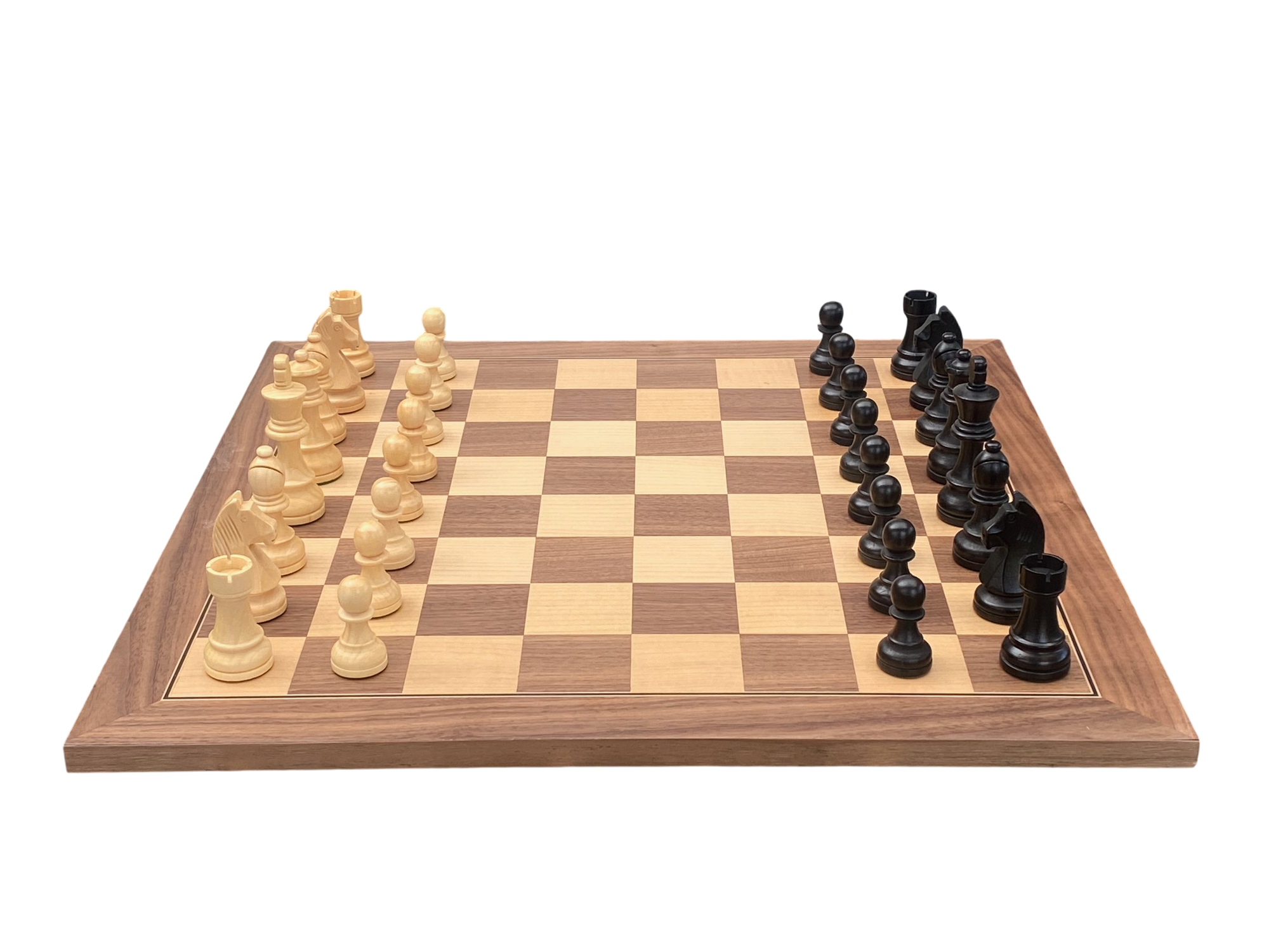 3.75" Grandmaster Black Walnut Deluxe Chess Set and Slide Lid Box