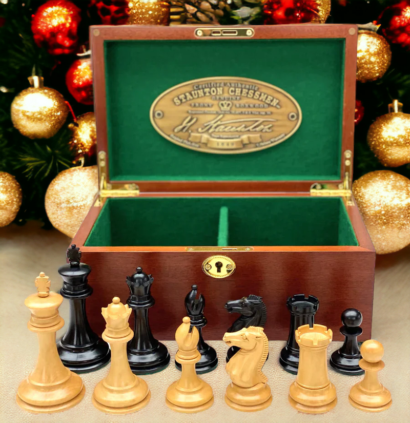 Slim Jim 1849 Luxury Chessmen and Box - Official Staunton™ 