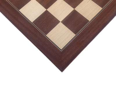 British Special Acacia Pieces - Mahogany Deluxe Chessboard and Box