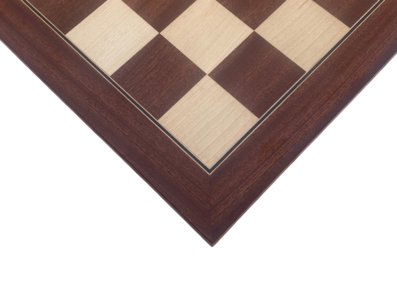 British Special Acacia Pieces - Mahogany Deluxe Chessboard and Box