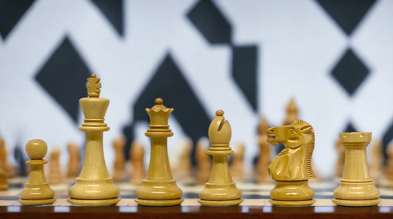 1972 Boxwood and Black English Chess Pieces - Official Staunton™ 