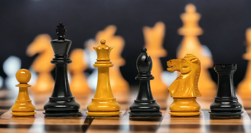 Antique 72 English Anegre Chess Combination - Official Staunton™ 