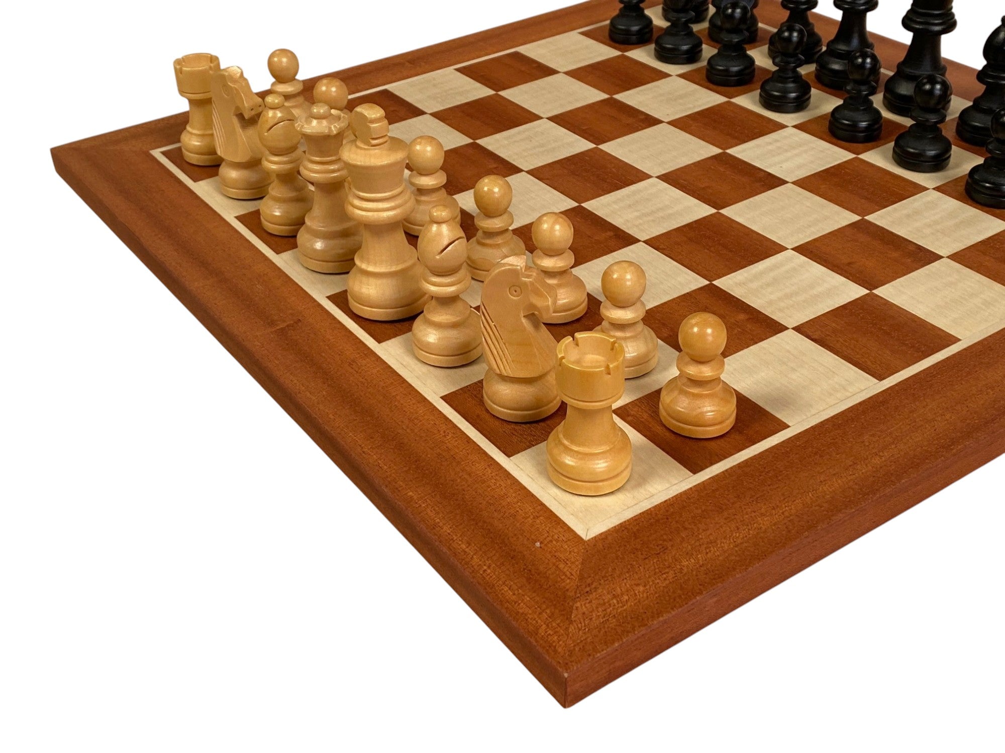 15.75" Grandmaster Black Mahogany Chess Set