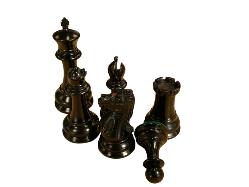 1849 Antiqued Ebony Chess Pieces