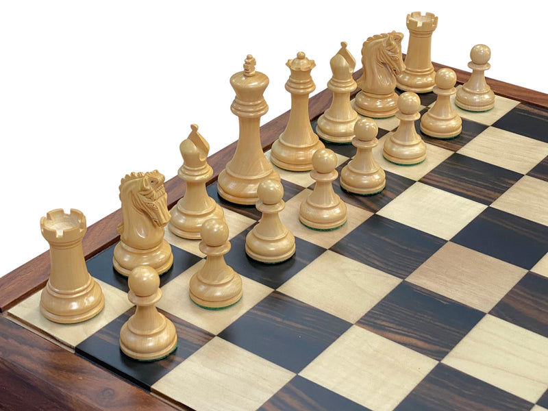 Tristan Imperial Padauk & Boxwood Chess Set with 21-Inch Ebony Rosewood Board
