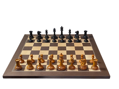 3.5" Antique Harrwitz Pieces, 20" Wenge Deluxe Board, Vinyl Box