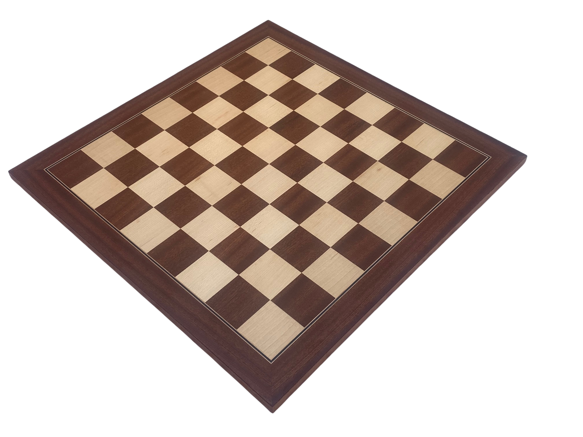 British Special Acacia Pieces - Mahogany Deluxe Chessboard and Box