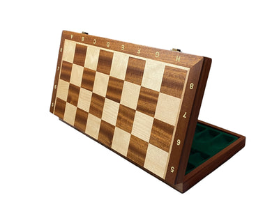 20 Inch Tournament Folding Mahogany Maple Chess Set