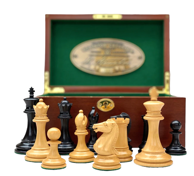 1849 Staunton "Slim Jim"Ebony Chess Pieces & Mahogany Box - Official Staunton™ 