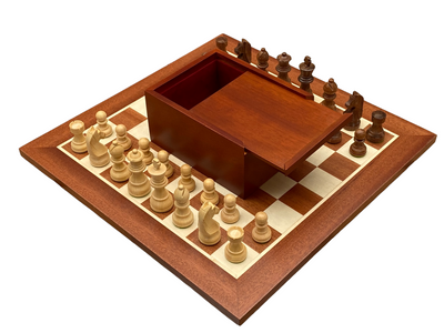 15.75 Inch Mahogany Acacia Classic Chess Set - Official Staunton™ 