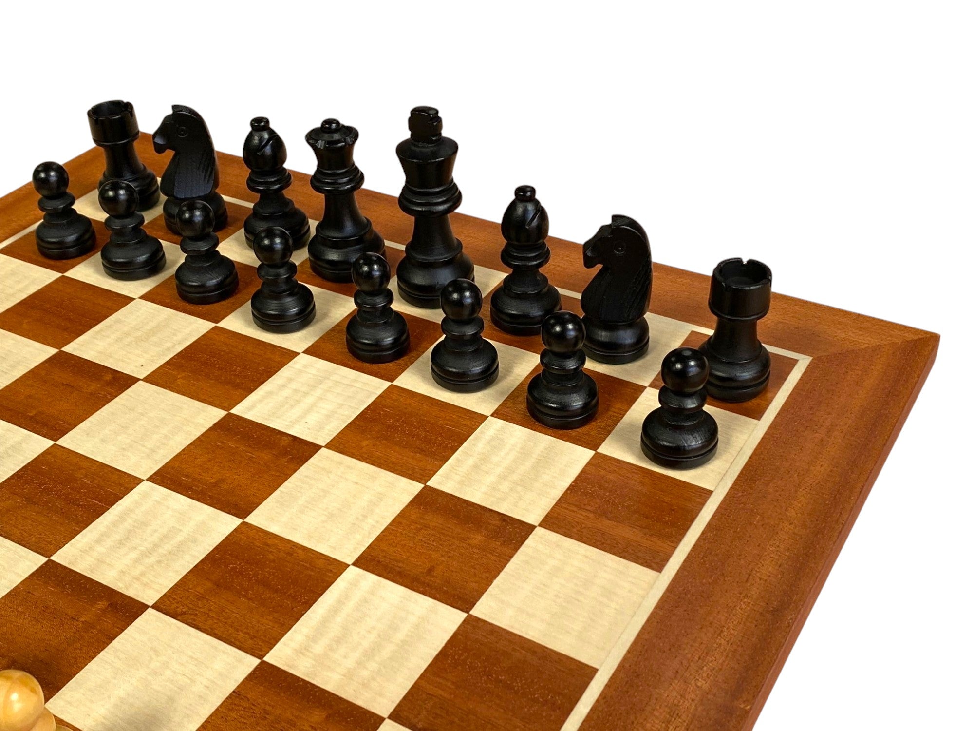 15.75" Grandmaster Black Mahogany Chess Set