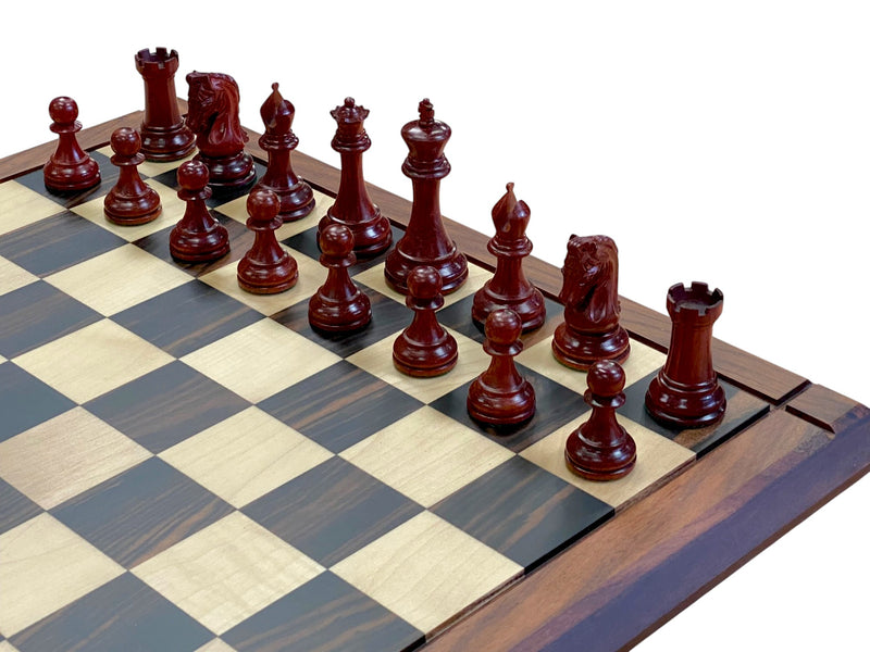 Tristan Imperial Padauk & Boxwood Chess Set with 21-Inch Ebony Rosewood Board