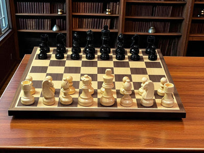 Grandmaster Economy Black Walnut Chess Set & Drawstring Bag