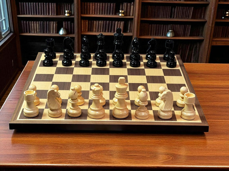 Grandmaster Economy Black Walnut Chess Set & Drawstring Bag