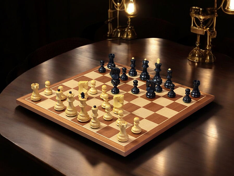 Moscow Tower Staunton Chess Pieces Only | 3.7" Hand Carved Staunton Chess Set In Golden Rosewood |Taj Chess Store