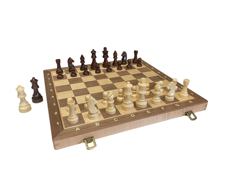 15" Walnut Folding Chess and Checkers Set - Official Staunton™ 