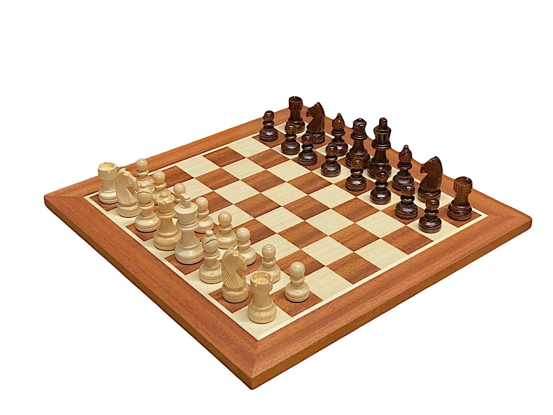 15.75" Grandmaster Mahogany Chess Set & Drawstring Bag