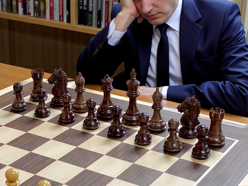 Kings Knight Bridle Acacia Chessmen & Wenge Chessboard