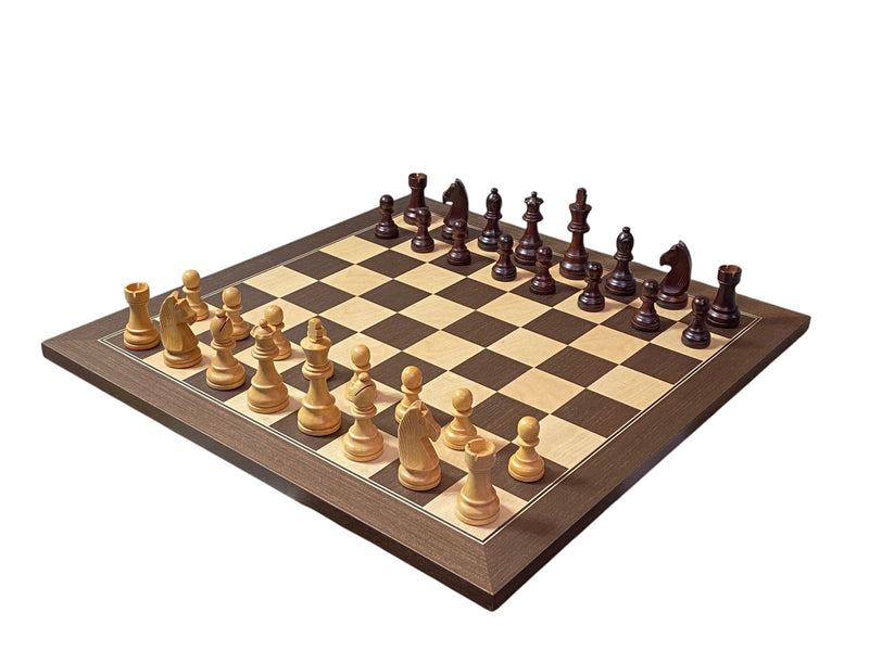 Grandmaster Chess Set – 4" Burgundy & Natural Pieces with 20" Wenge Board & Vinyl Box