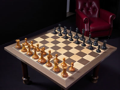 3.5" Antique Harrwitz Pieces, 20" Wenge Deluxe Board, Vinyl Box