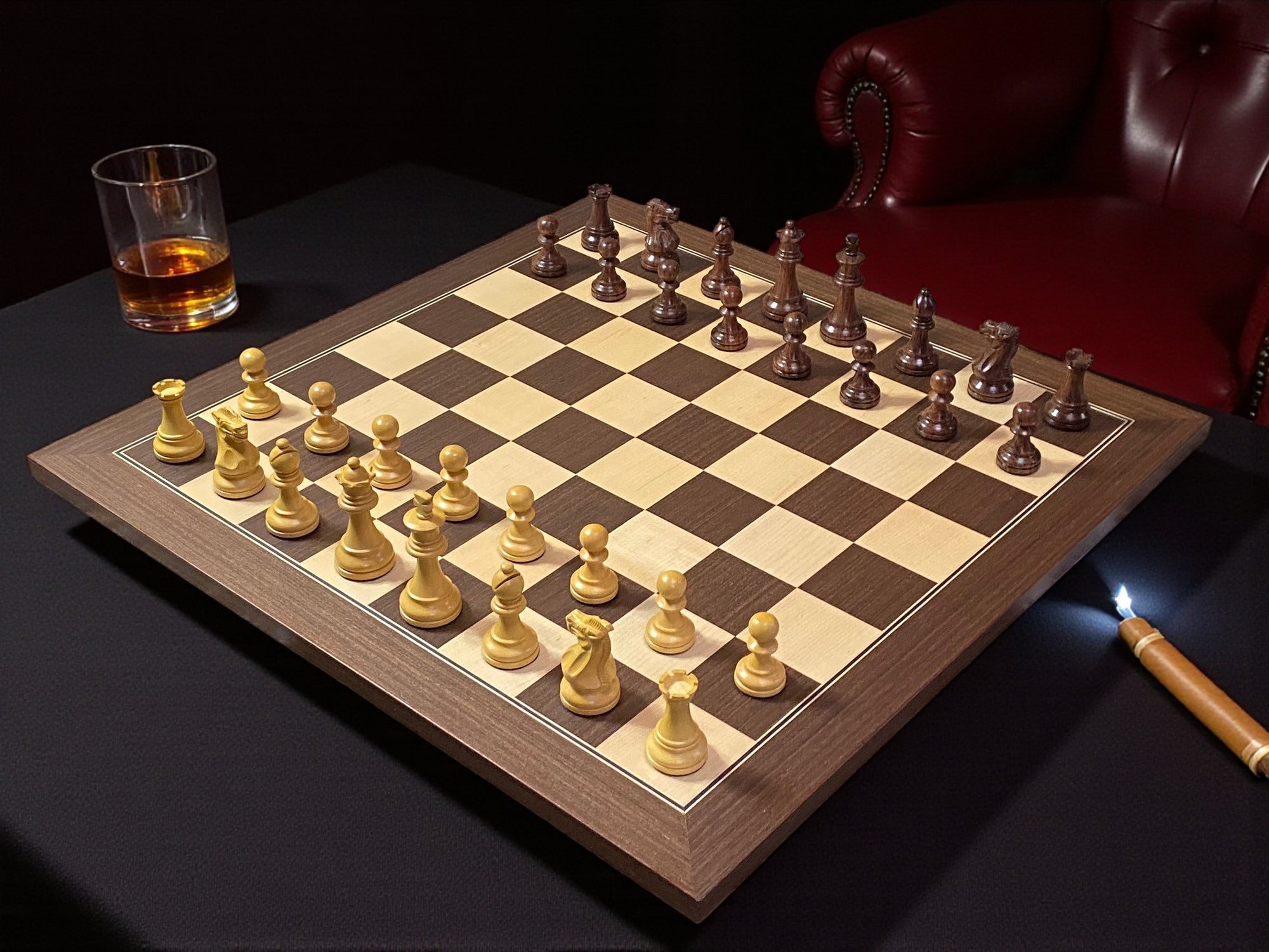 Spirit Rosewood Anjan Wenge Chess Set -Slide Box