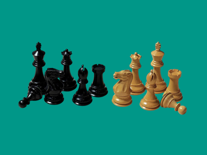 3.5" Stallion Black & Boxwood Staunton Chess Pieces