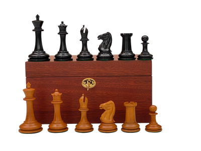 Antique Harrwitz Chessmen and Mahogany Deluxe Box