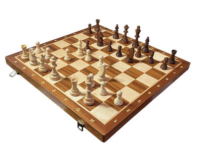 20 Inch Tournament Folding Mahogany Maple Chess Set