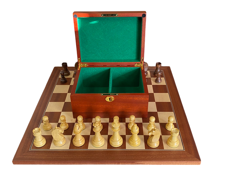 CMI- Design Acacia Mahogany Deluxe Combination Chess Set